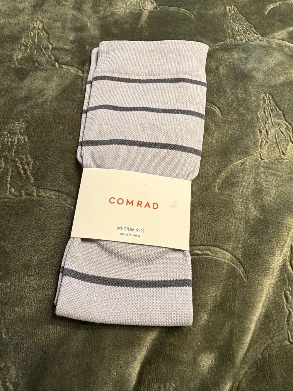 Comrad Light Gray compression Stripe Socks - Medium